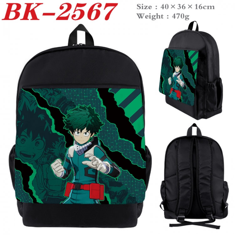 My Hero Academia Waterproof nylon canvas flip color picture backpack 40X36X16CM