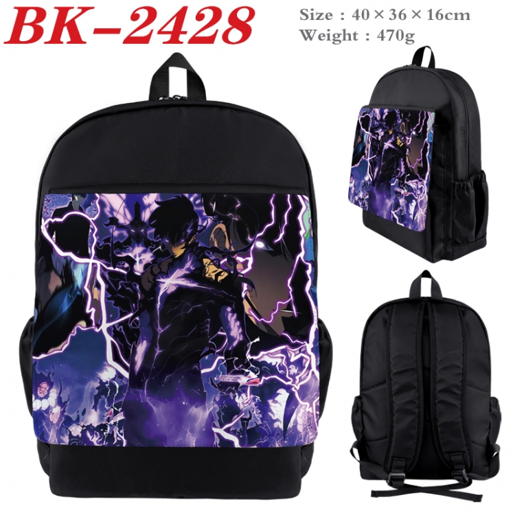 Solo Leveling:Arise Waterproof nylon canvas flip color picture backpack 40X36X16CM