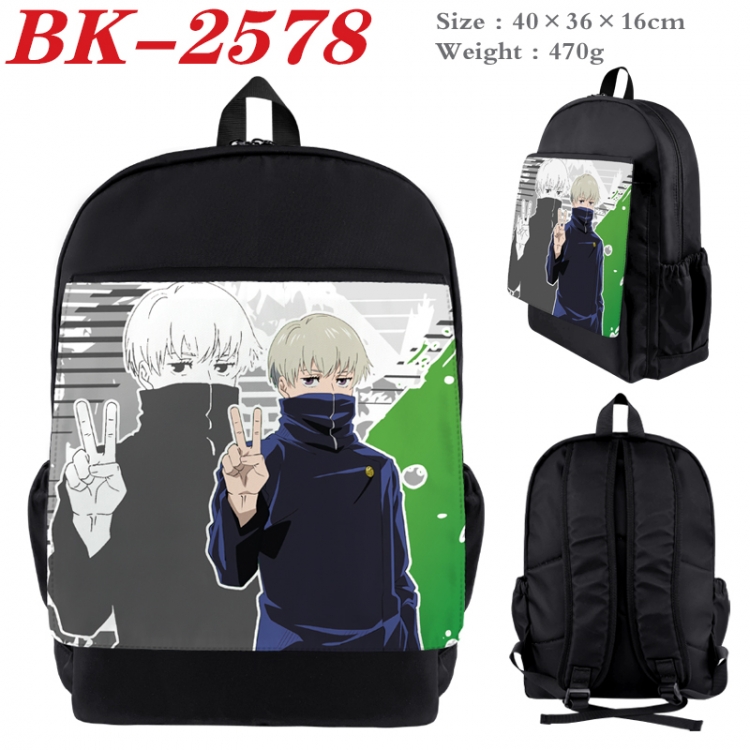Jujutsu Kaisen Waterproof nylon canvas flip color picture backpack 40X36X16CM