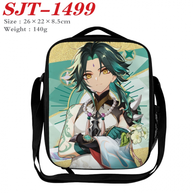 Genshin Impact Anime Lunch Bag Crossbody Bag 26x22x8.5cm 