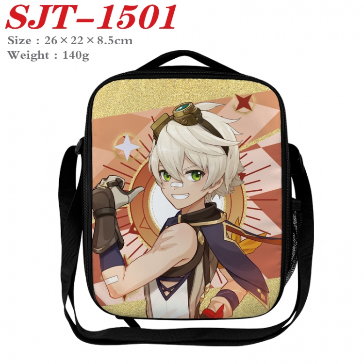 Genshin Impact Anime Lunch Bag Crossbody Bag 26x22x8.5cm 