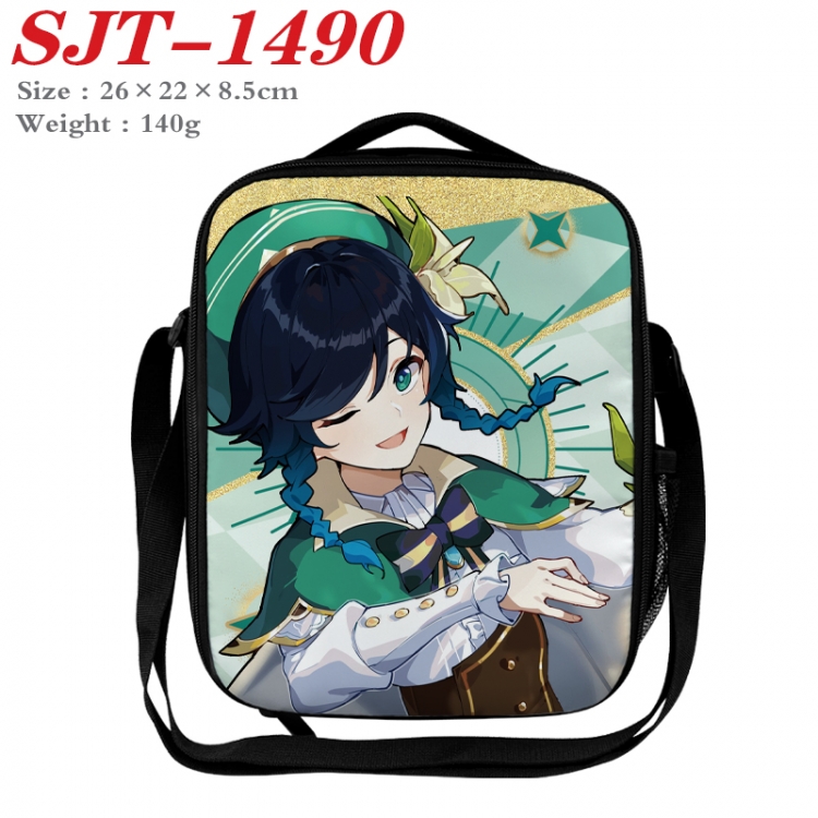 Genshin Impact Anime Lunch Bag Crossbody Bag 26x22x8.5cm 