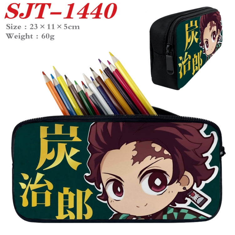 Demon Slayer Kimets  Anime nylon student pencil case 23x11x5cm 