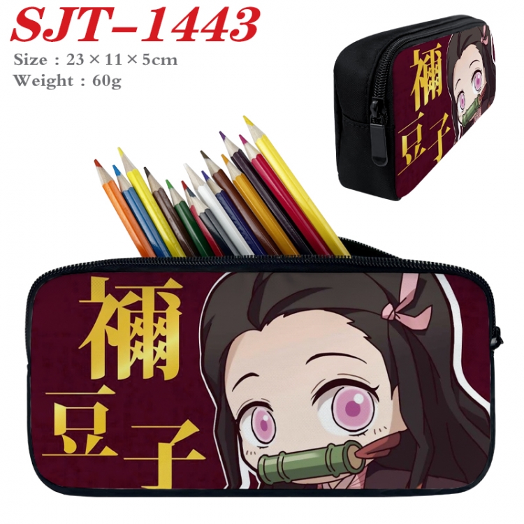 Demon Slayer Kimets  Anime nylon student pencil case 23x11x5cm 