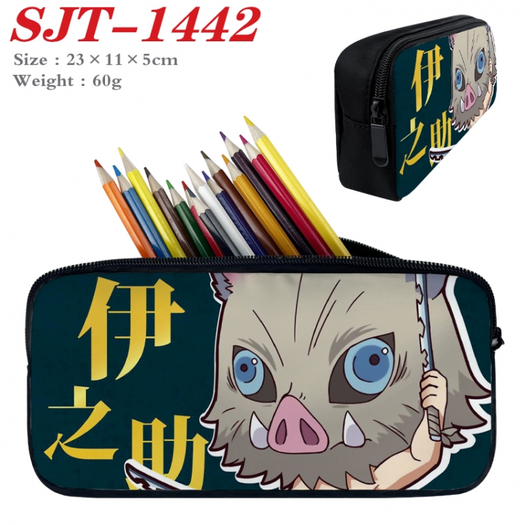 Demon Slayer Kimets  Anime nylon student pencil case 23x11x5cm 