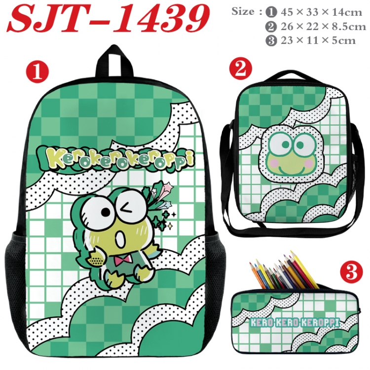 sanrio Anime nylon canvas backpack pencil case crossbody bag three piece set 45x33x14cm