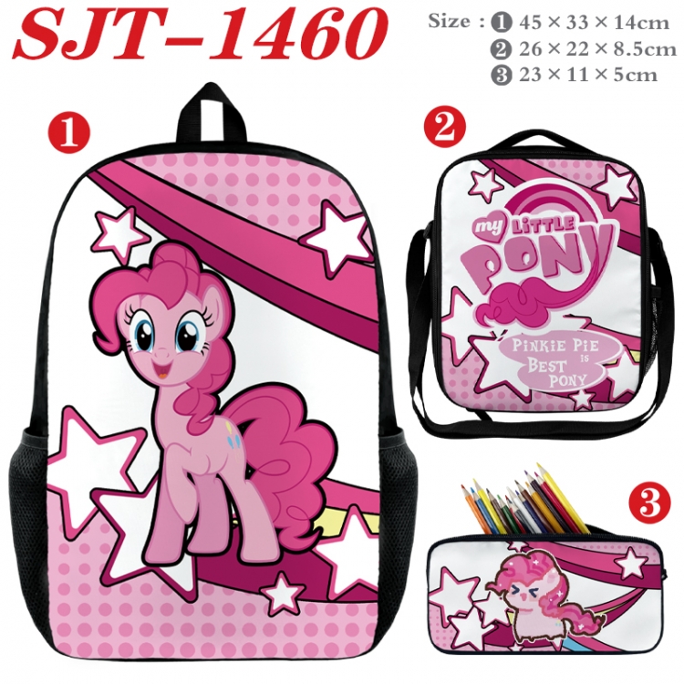 Genshin Impact Anime nylon canvas backpack pencil case crossbody bag three piece set 45x33x14cm