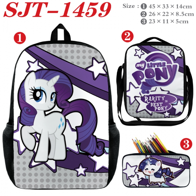 Genshin Impact Anime nylon canvas backpack pencil case crossbody bag three piece set 45x33x14cm