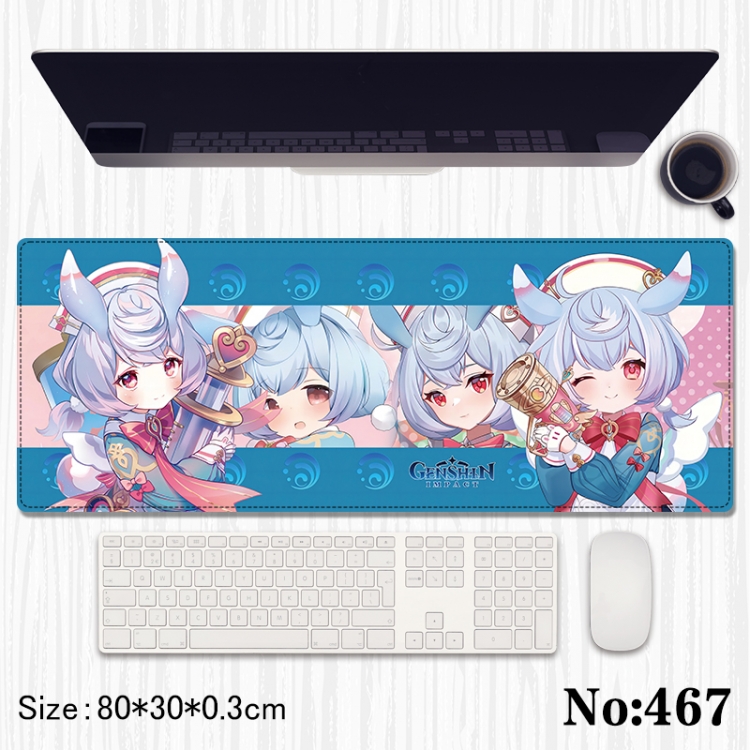 Genshin Impact Anime peripheral computer mouse pad office desk pad multifunctional pad 80X30X0.3cm