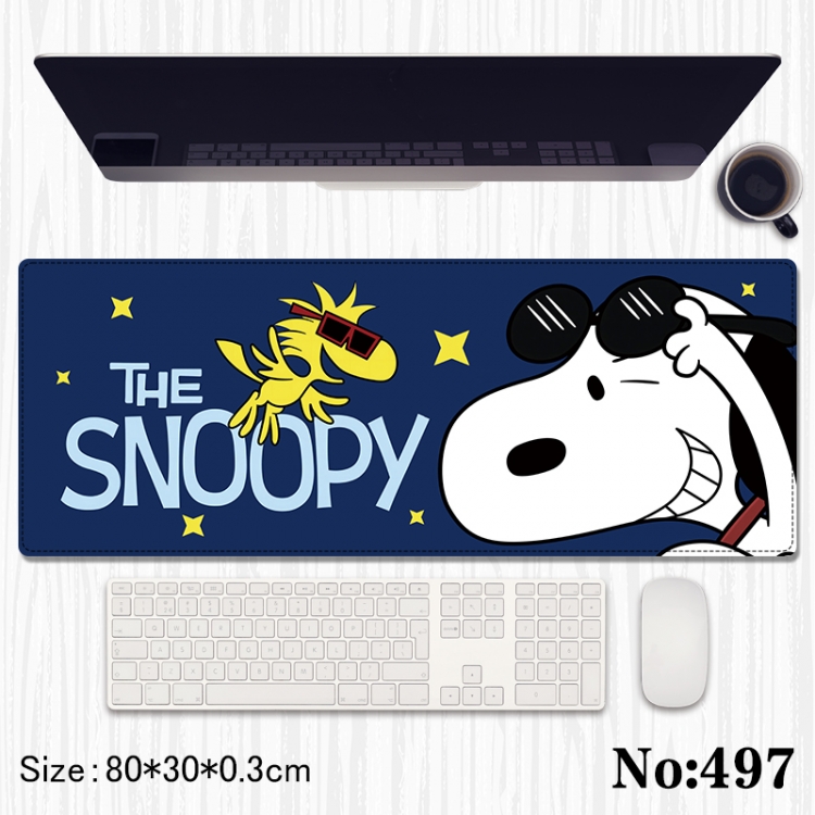 Snoopys Story Anime peripheral computer mouse pad office desk pad multifunctional pad 80X30X0.3cm
