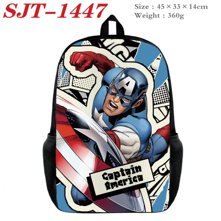 Superheroes Anime nylon canvas backpack student backpack 45x33x14cm