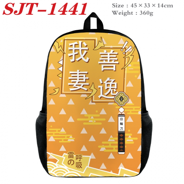 Demon Slayer Kimets Anime nylon canvas backpack student backpack 45x33x14cm