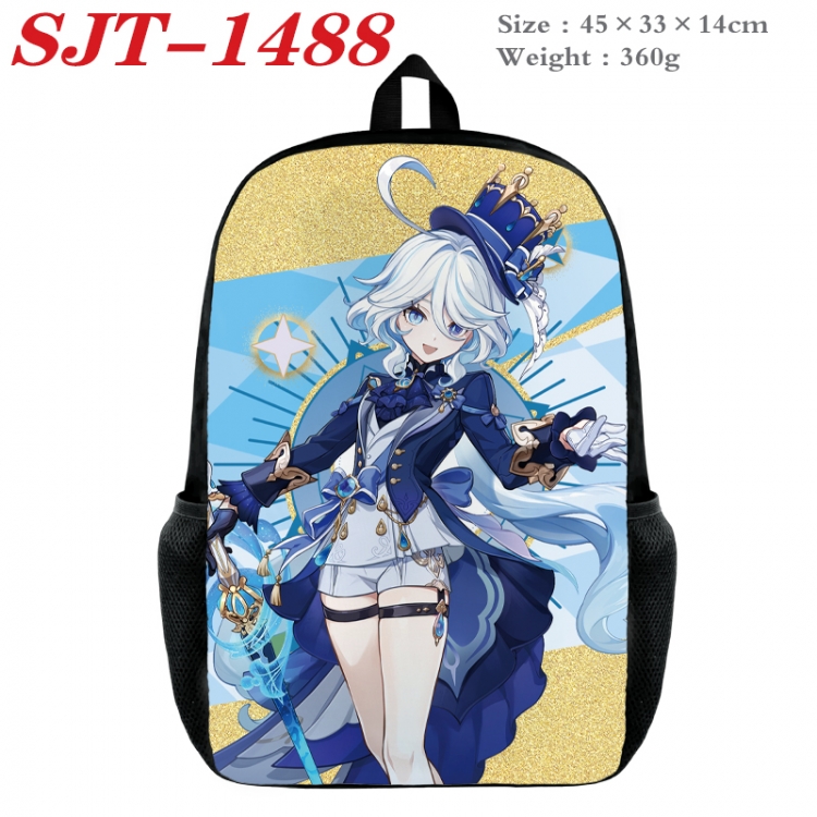 Genshin Impact Anime nylon canvas backpack student backpack 45x33x14cm