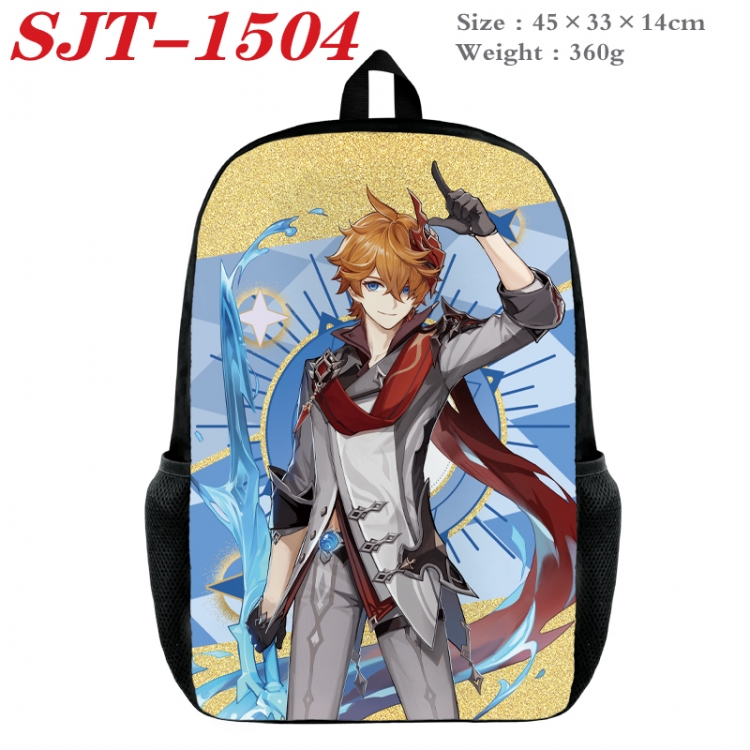 Genshin Impact Anime nylon canvas backpack student backpack 45x33x14cm