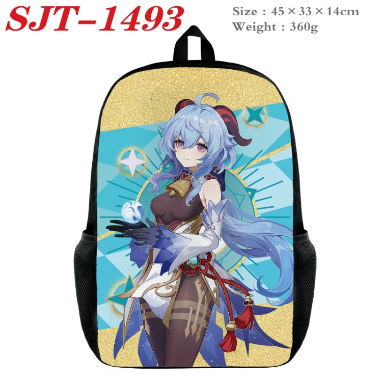 Genshin Impact Anime nylon canvas backpack student backpack 45x33x14cm
