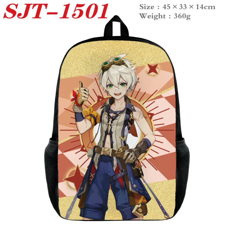 Genshin Impact Anime nylon canvas backpack student backpack 45x33x14cm