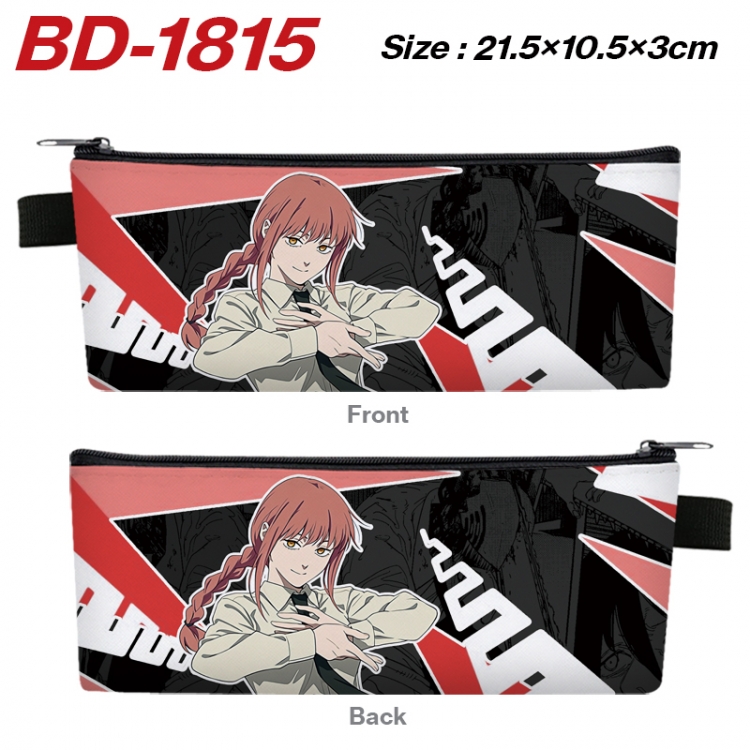 Chainsawman Anime PU Leather Zipper Pencil Case Stationery Box 21.5X10.5X3CM 