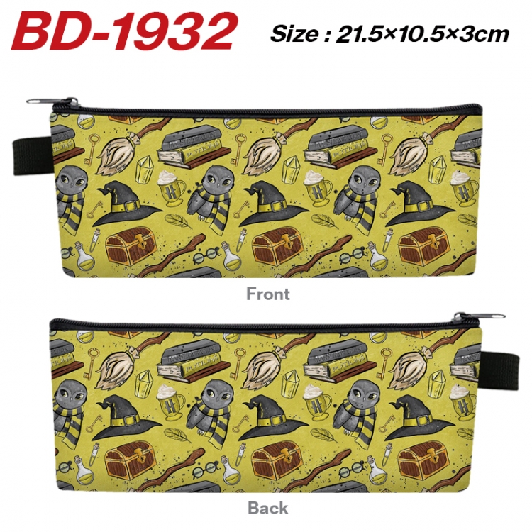 Harry Potter Anime PU Leather Zipper Pencil Case Stationery Box 21.5X10.5X3CM 