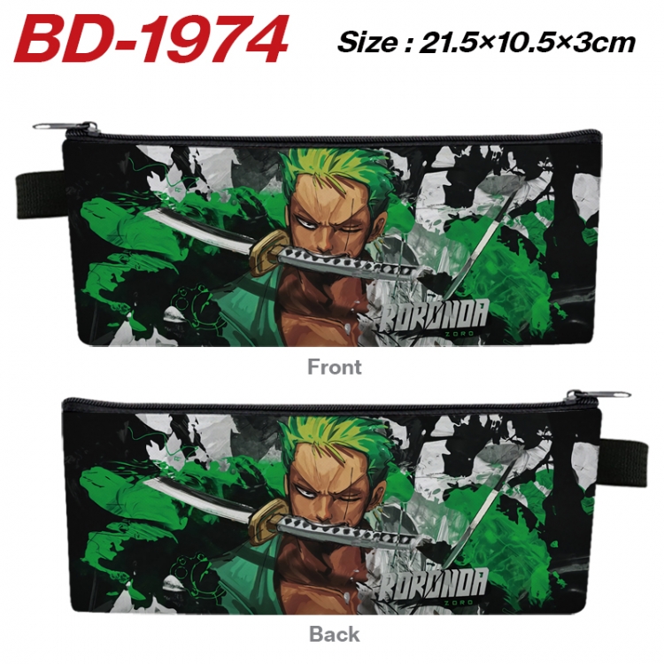 One Piece Anime PU Leather Zipper Pencil Case Stationery Box 21.5X10.5X3CM 