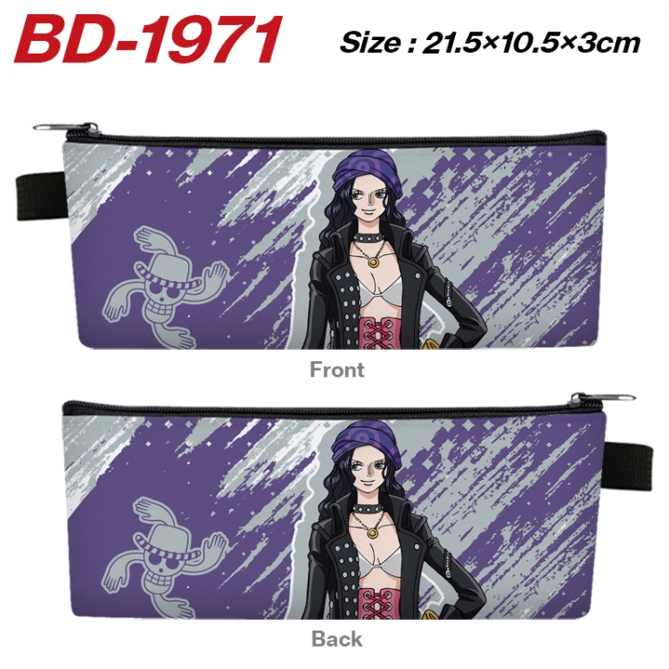 One Piece Anime PU Leather Zipper Pencil Case Stationery Box 21.5X10.5X3CM 