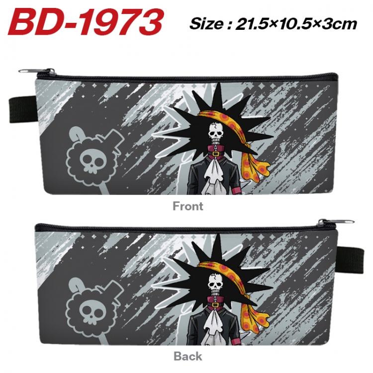 One Piece Anime PU Leather Zipper Pencil Case Stationery Box 21.5X10.5X3CM 