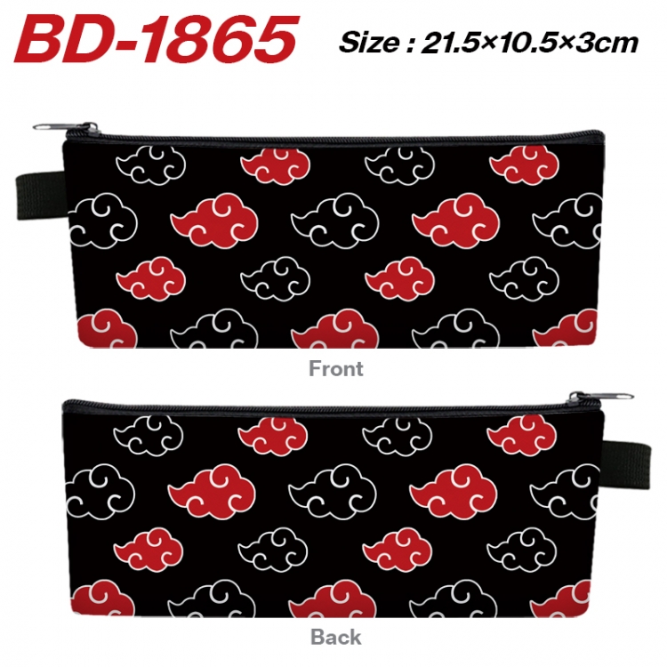  Naruto Anime PU Leather Zipper Pencil Case Stationery Box 21.5X10.5X3CM 