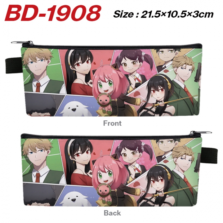 SPY×FAMILY Anime PU Leather Zipper Pencil Case Stationery Box 21.5X10.5X3CM 