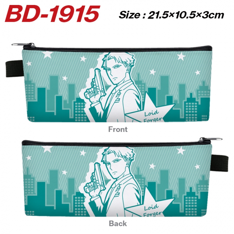 SPY×FAMILY Anime PU Leather Zipper Pencil Case Stationery Box 21.5X10.5X3CM 