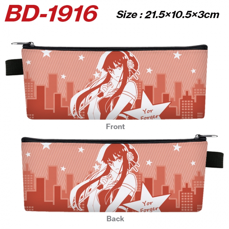 SPY×FAMILY Anime PU Leather Zipper Pencil Case Stationery Box 21.5X10.5X3CM 