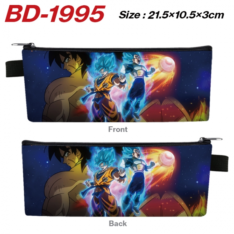 DRAGON BALL Anime PU Leather Zipper Pencil Case Stationery Box 21.5X10.5X3CM 