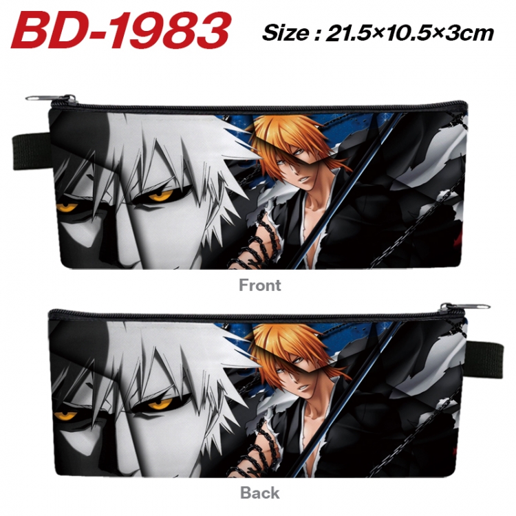 Bleach Anime PU Leather Zipper Pencil Case Stationery Box 21.5X10.5X3CM 