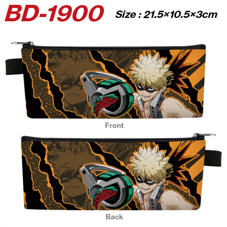My Hero Academia Anime PU Leather Zipper Pencil Case Stationery Box 21.5X10.5X3CM 