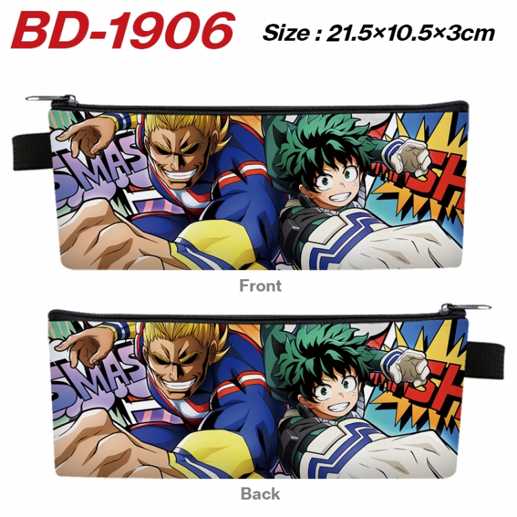 My Hero Academia Anime PU Leather Zipper Pencil Case Stationery Box 21.5X10.5X3CM 