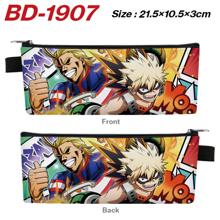 My Hero Academia Anime PU Leather Zipper Pencil Case Stationery Box 21.5X10.5X3CM 