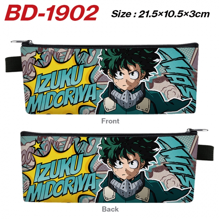 My Hero Academia Anime PU Leather Zipper Pencil Case Stationery Box 21.5X10.5X3CM 