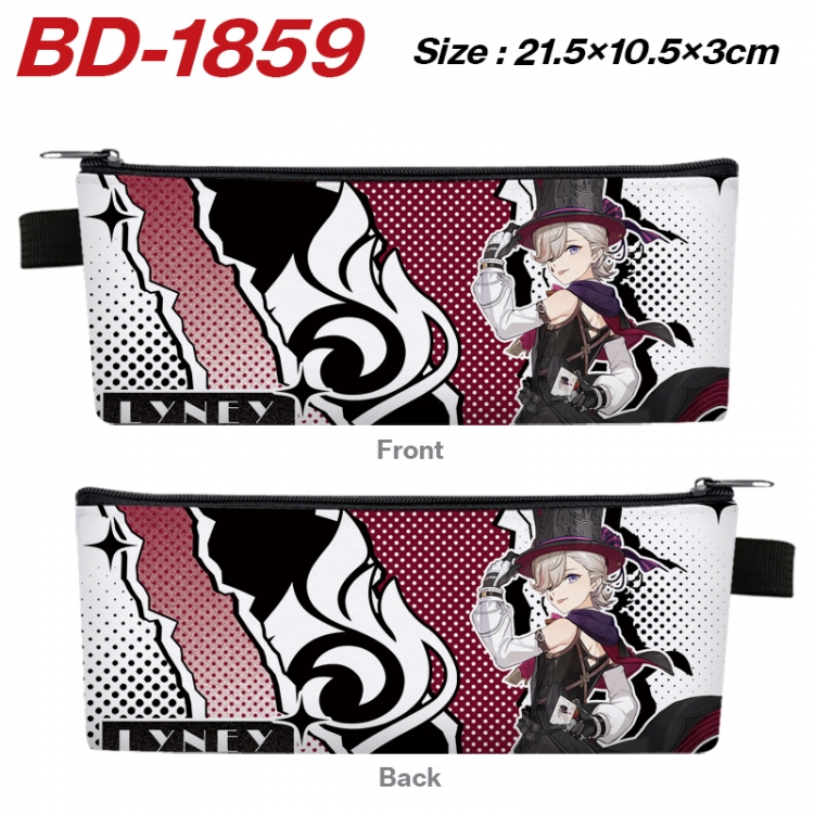 Genshin Impact Anime PU Leather Zipper Pencil Case Stationery Box 21.5X10.5X3CM 