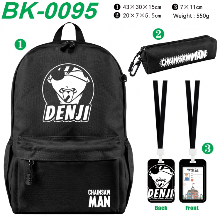 Chainsawman Waterproof nylon canvas backpack pencil case identification set 43X30X15cm