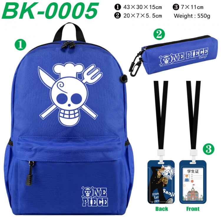 One Piece Waterproof nylon canvas backpack pencil case identification set 43X30X15cm