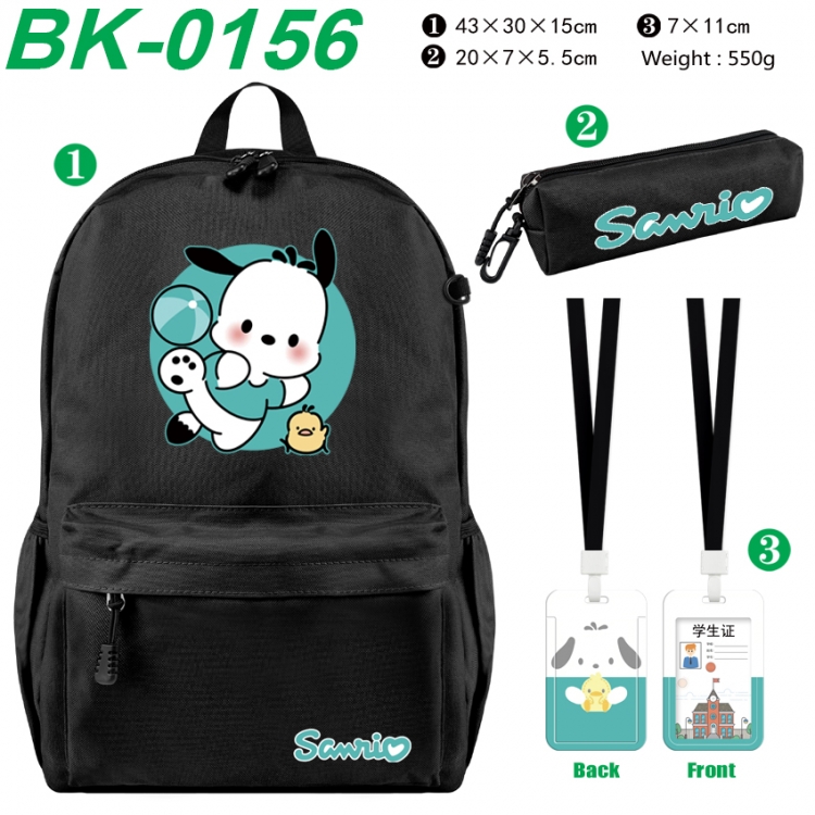sanrio Waterproof nylon canvas backpack pencil case identification set 43X30X15cm