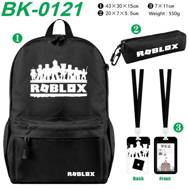 Roblox Waterproof nylon canvas backpack pencil case identification set 43X30X15cm