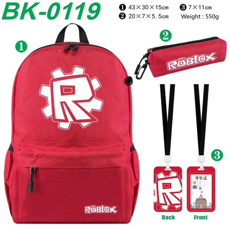 Roblox Waterproof nylon canvas backpack pencil case identification set 43X30X15cm