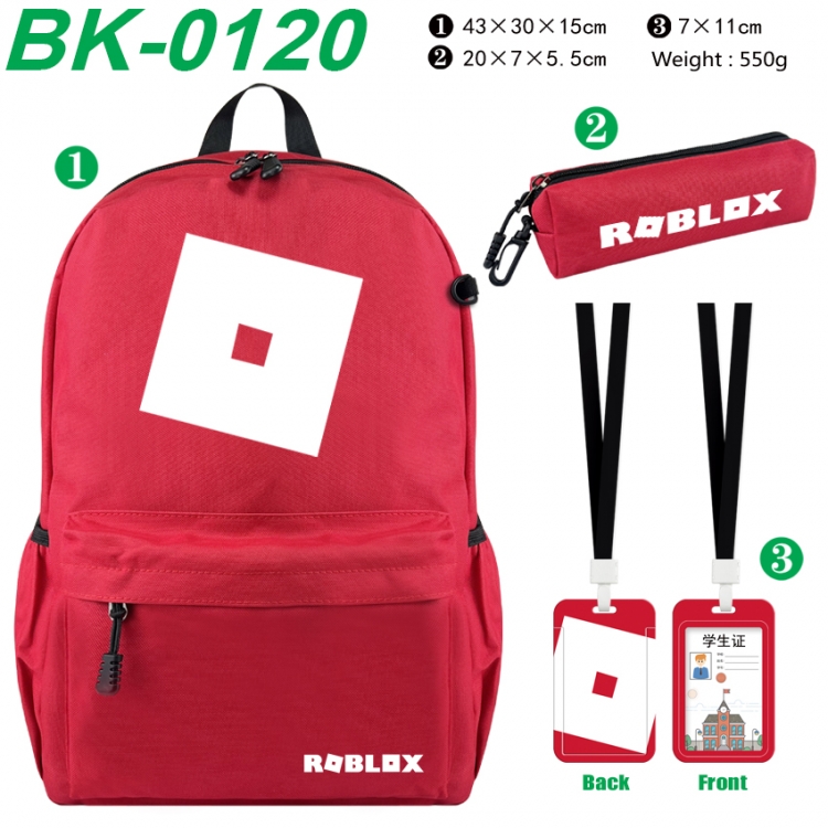 Roblox Waterproof nylon canvas backpack pencil case identification set 43X30X15cm