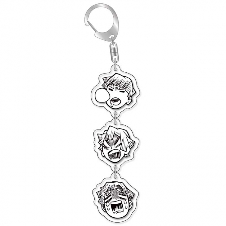 Demon Slayer Kimets Anime peripheral acrylic keychain pendant with 3 pendants price for 5 pcs 