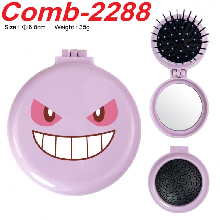 Pokemon UV printed student multifunctional small mirror and comb 6.8cm  price for 5 pcs