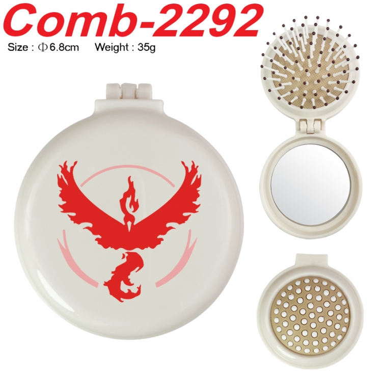 Pokemon UV printed student multifunctional small mirror and comb 6.8cm  price for 5 pcs