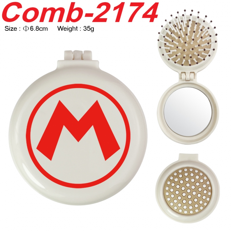 Super Mario UV printed student multifunctional small mirror and comb 6.8cm  price for 5 pcs