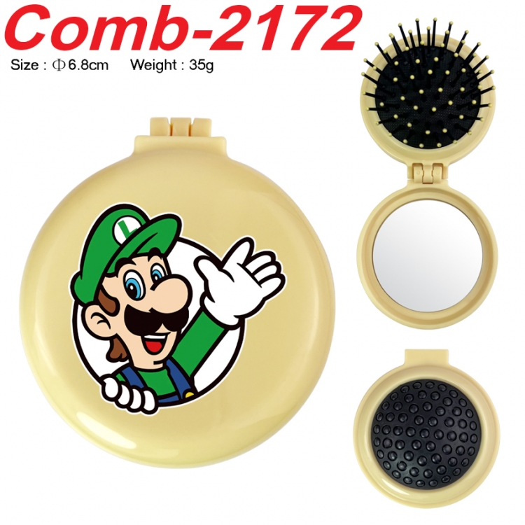 Super Mario UV printed student multifunctional small mirror and comb 6.8cm  price for 5 pcs