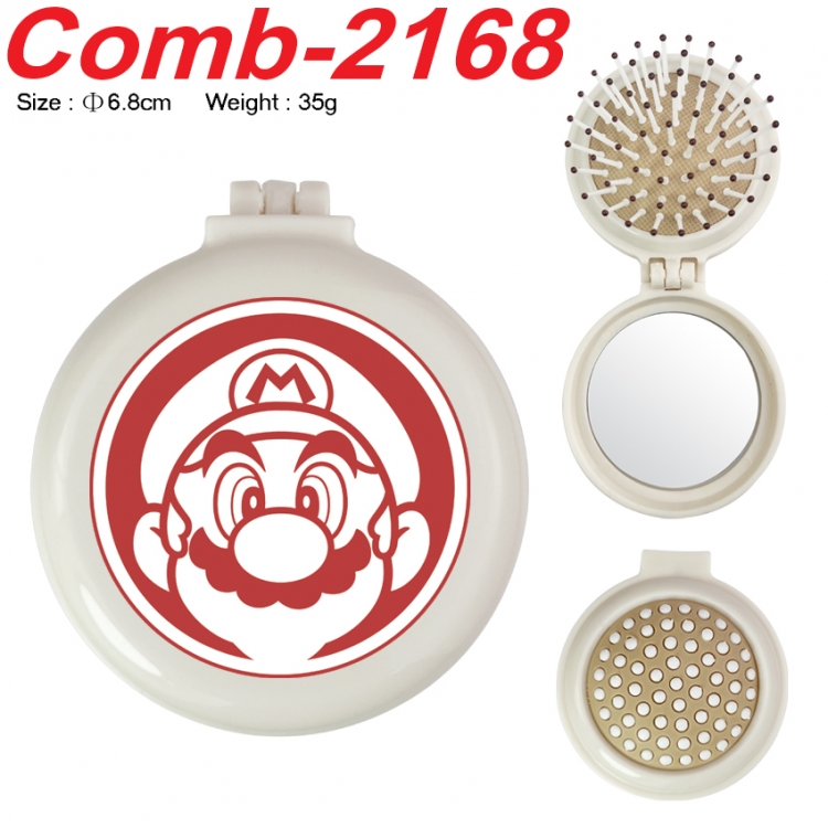 Super Mario UV printed student multifunctional small mirror and comb 6.8cm  price for 5 pcs