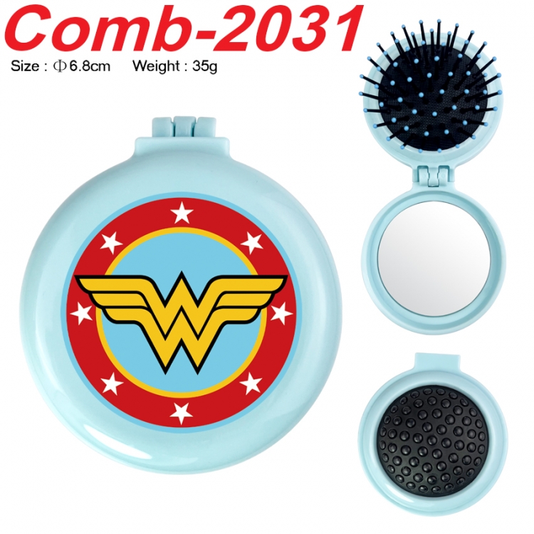 Superheroes UV printed student multifunctional small mirror and comb 6.8cm  price for 5 pcs