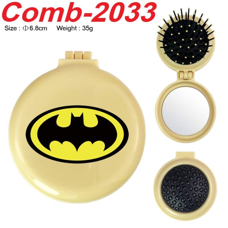 Superheroes UV printed student multifunctional small mirror and comb 6.8cm  price for 5 pcs